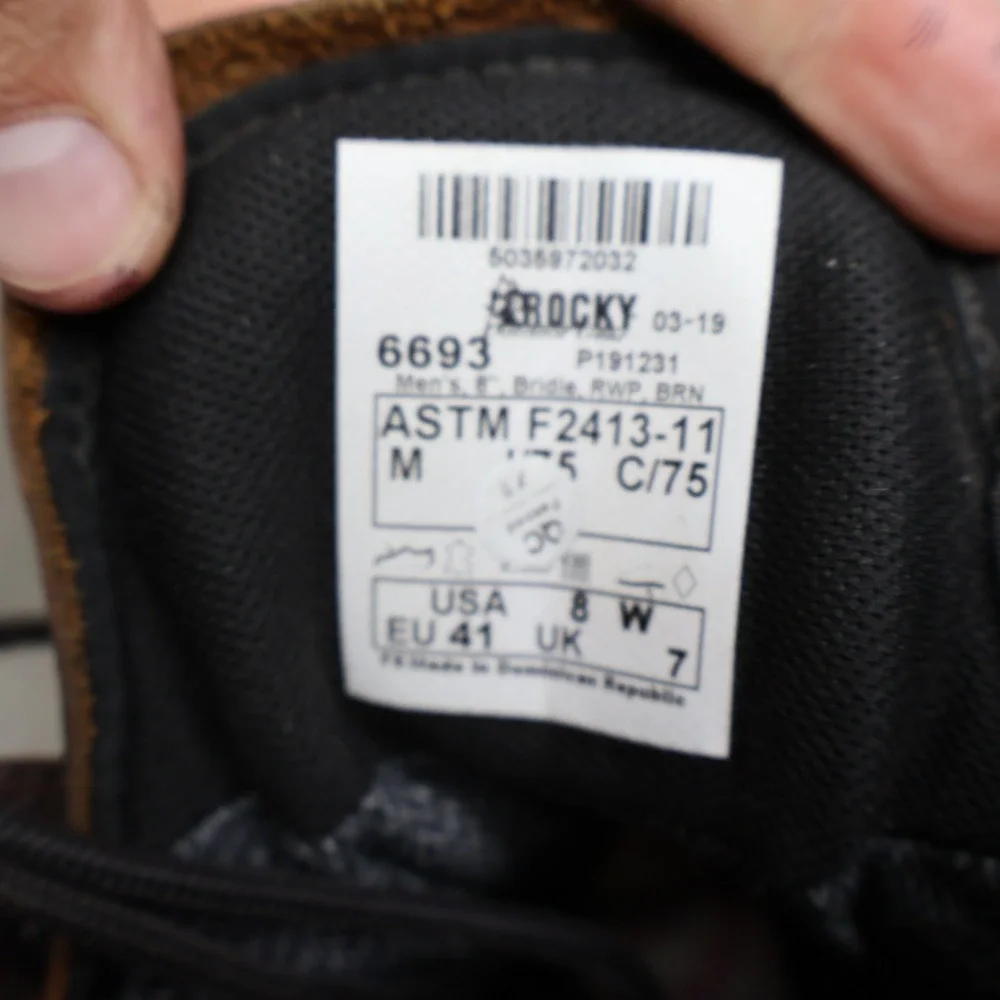 Rocky Men 8W Work Boots Brown Leather Ironclad Steel Toe Lace Up Waterproof 6693